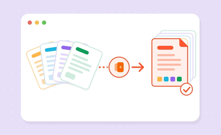 Several PDF documents combined into a single file