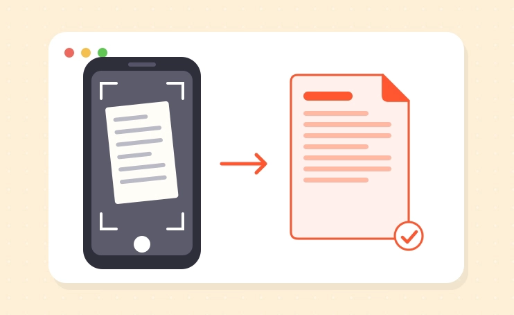 Do papel ao PDF folha de papel fotografada com o telemóvel a passar a página PDF