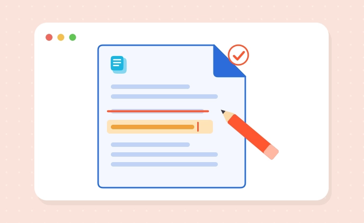 A converted Word document with one line crossed out and corrected